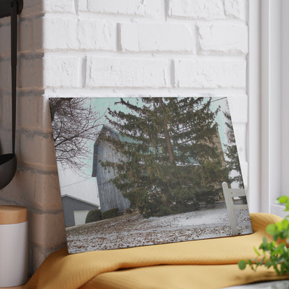 U R There Photography Hollow Corners Hidden Rustic Farmhouse Tempered-Glass Cutting Board