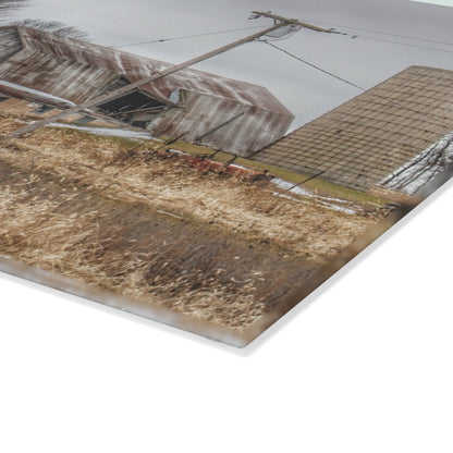 U R There Photography Norway Lake Road Grey Rustic Farmhouse Tempered-Glass Cutting Board