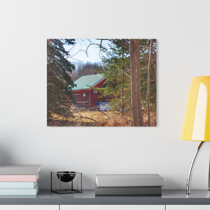 U R There Photography Bordman Road Hidden Red Rustic Farmhouse Acrylic Wall Print