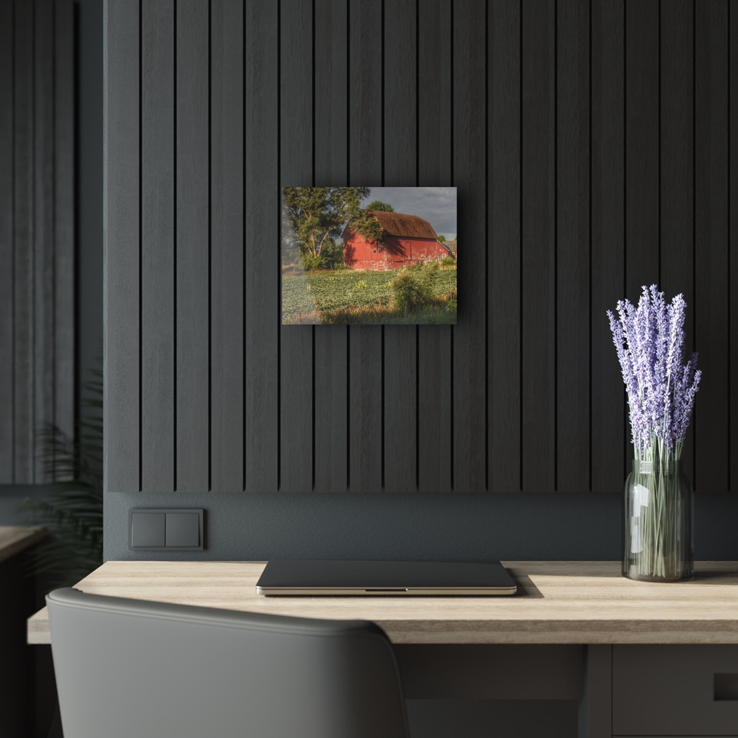 U R There Photography Genesee Road Red II Rustic Farmhouse Acrylic Wall Print