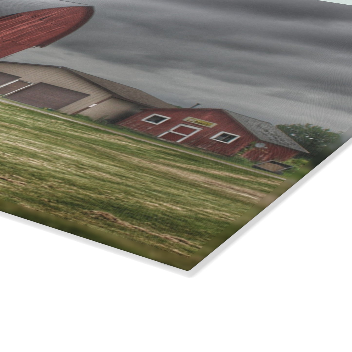 U R There Photography M-24 Country Bench Barn Rustic Farmhouse Tempered-Glass Cutting Board