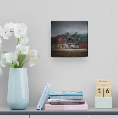 Rustic Farmhouse Wall Clock featuring Arbela Reds