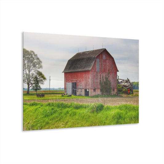 U R There Photography Unionville Elmwood Road Red II Rustic Farmhouse Acrylic Wall Print