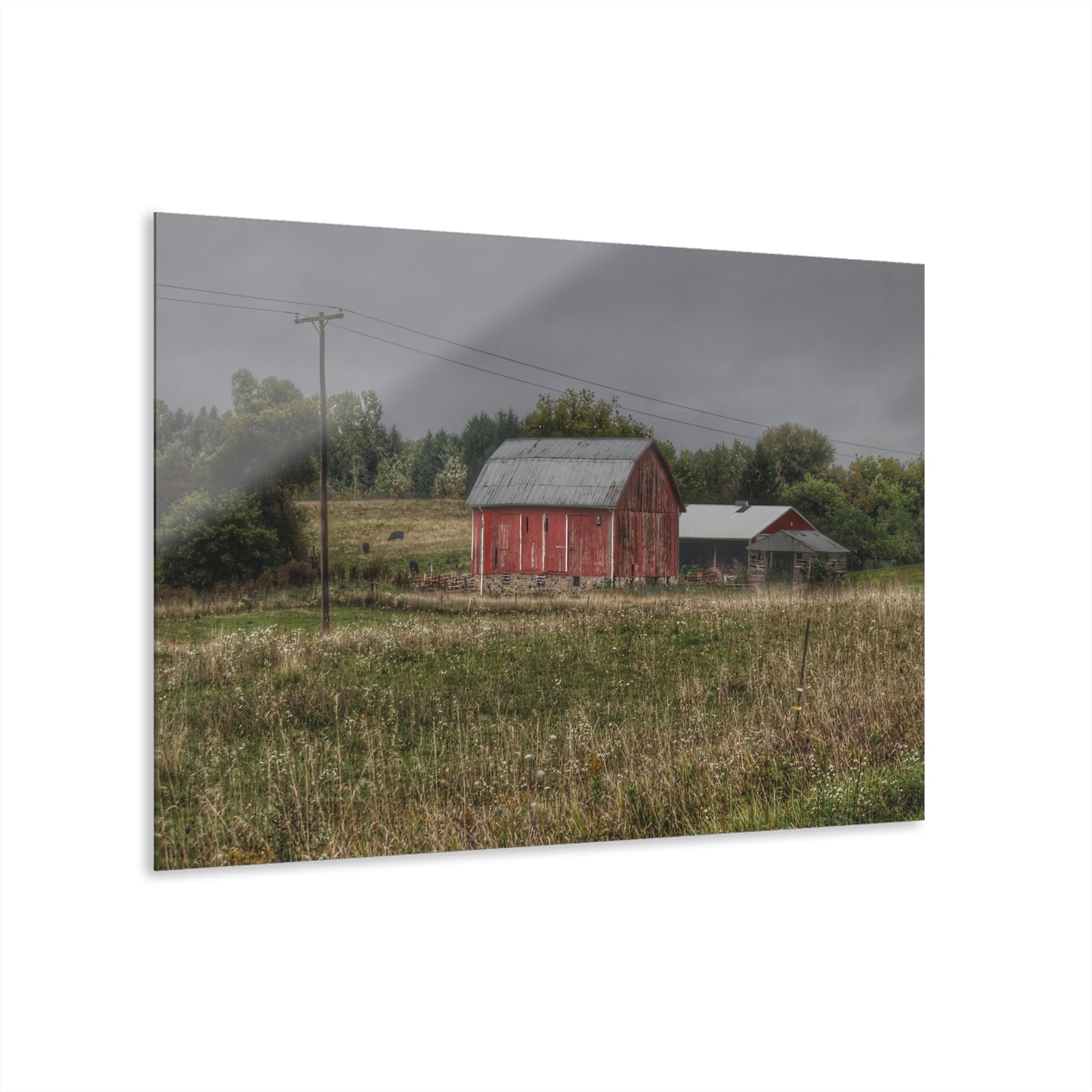 U R There Photography North Lake Road Red I Rustic Farmhouse Acrylic Wall Print