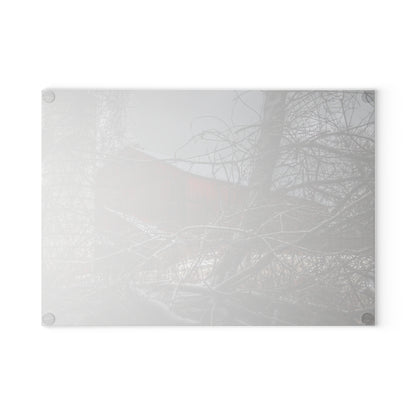 U R There Photography Sandhill Road Hidden Red II Rustic Farmhouse Tempered-Glass Cutting Board