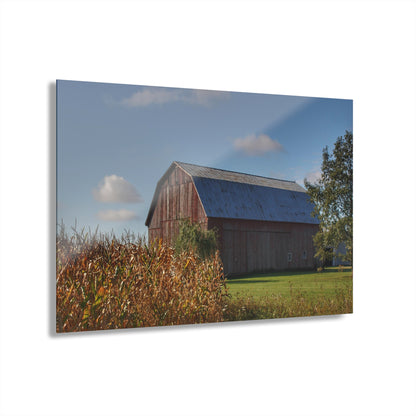 U R There Photography Croswell Fargo Road Red Rustic Farmhouse Acrylic Wall Print