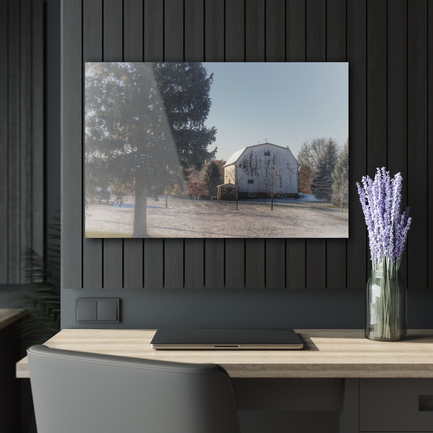 U R There Photography Washburn White Rustic Farmhouse Acrylic Wall Print