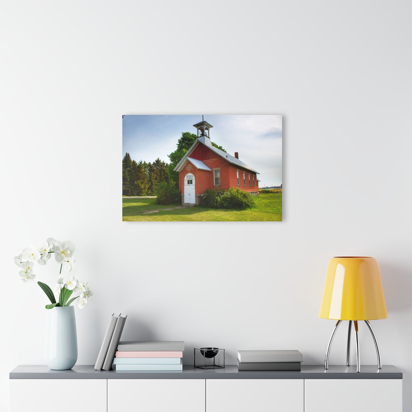 U R There Photography French Road Old Standard Schoolhouse I Rustic Farmhouse Acrylic Wall Print