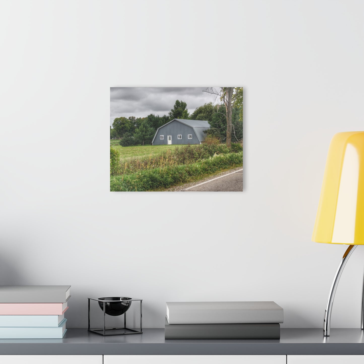 U R There Photography Hinson Road Grey Quonset Rustic Farmhouse Acrylic Wall Print