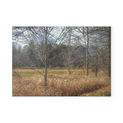 U R There Photography Speaker Road Hidden Grey Rustic Farmhouse Tempered-Glass Cutting Board