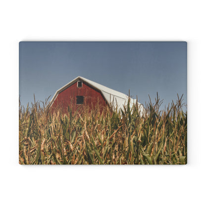 U R There Photography Beyond the Corn Rustic Farmhouse Tempered-Glass Cutting Board