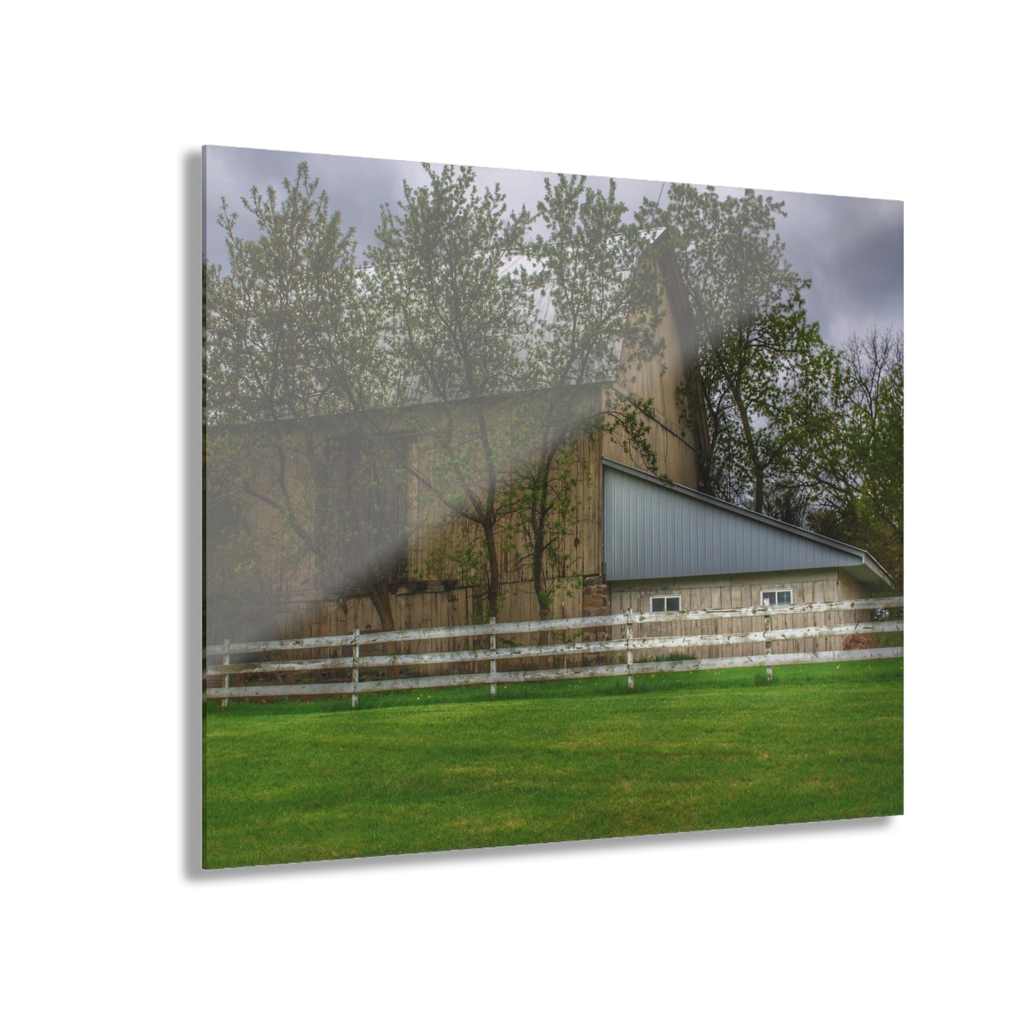 U R There Photography Grange Hall Road Whitewash Grey Rustic Farmhouse Acrylic Wall Print