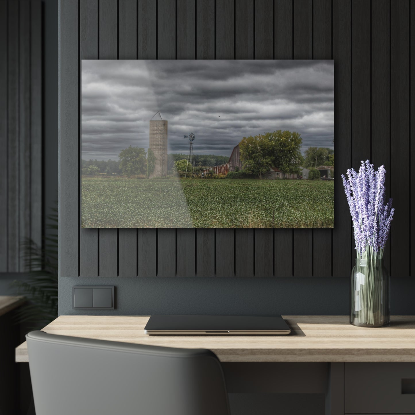 U R There Photography Rider Road Grey Rustic Farmhouse Acrylic Wall Print