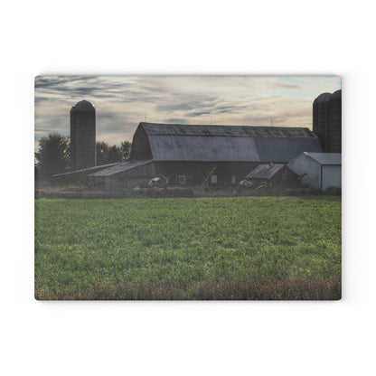U R There Photography Shepard Road Farm II Rustic Farmhouse Tempered-Glass Cutting Board
