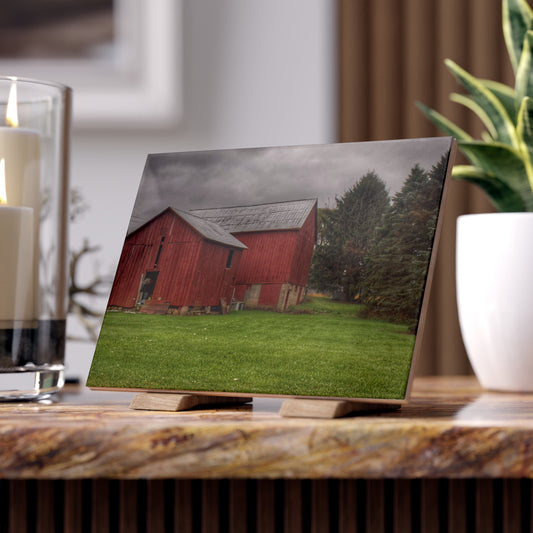 U R There Photography Bowers Road Red II Rustic Farmhouse Decorative Ceramic Tile