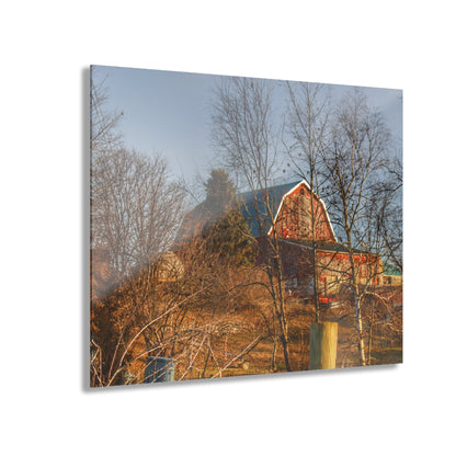 U R There Photography Otter Lake Road Hillside Red Rustic Farmhouse Acrylic Wall Print