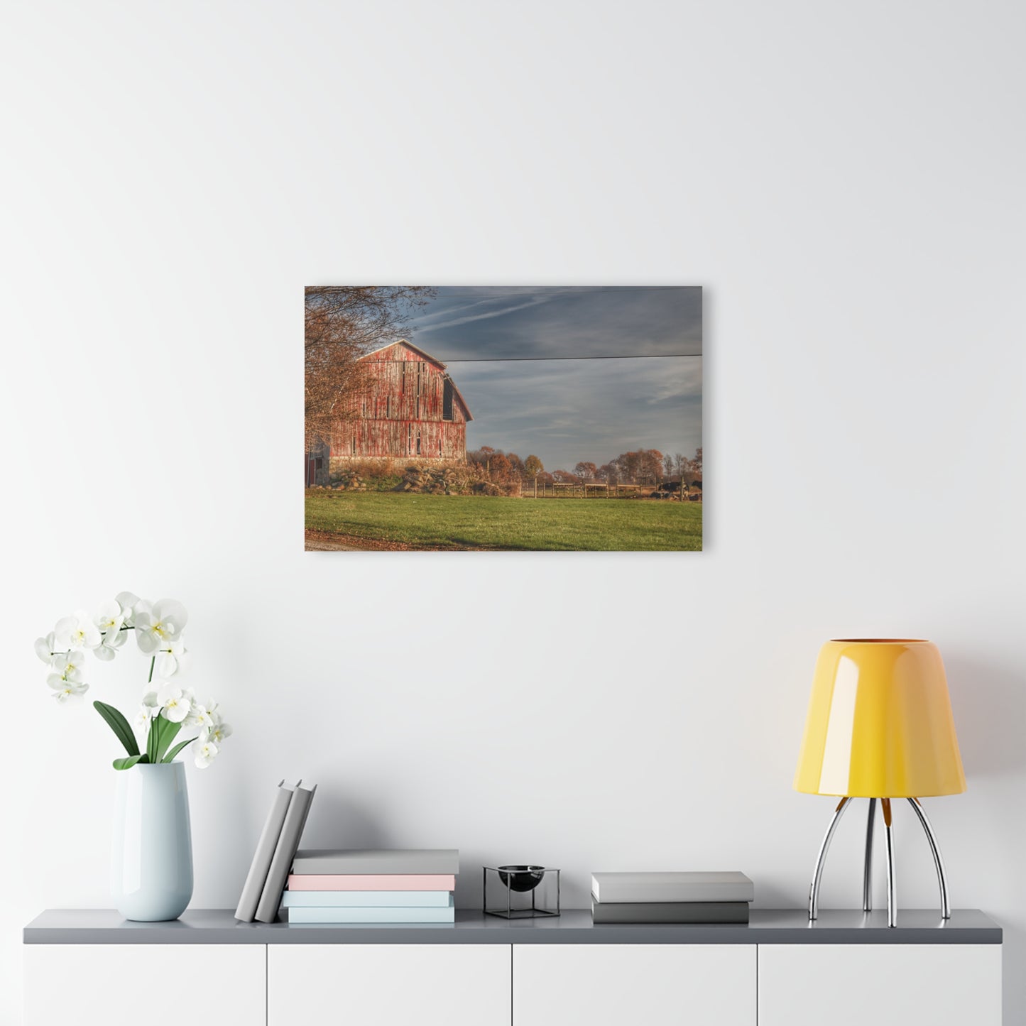 U R There Photography Marathon Road Red Cow Barn Rustic Farmhouse Acrylic Wall Print