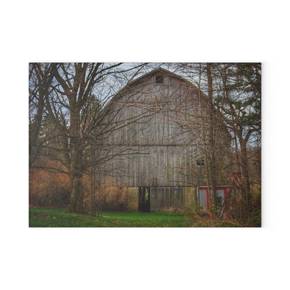 U R There Photography West Murphy Lake Road Grey Rustic Farmhouse Tempered-Glass Cutting Board