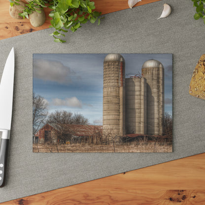 U R There Photography Silo Rust Rustic Farmhouse Tempered-Glass Cutting Board