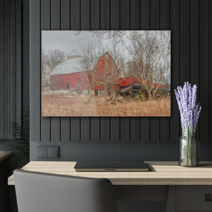 U R There Photography North Five Lakes Road Red Rustic Farmhouse Acrylic Wall Print