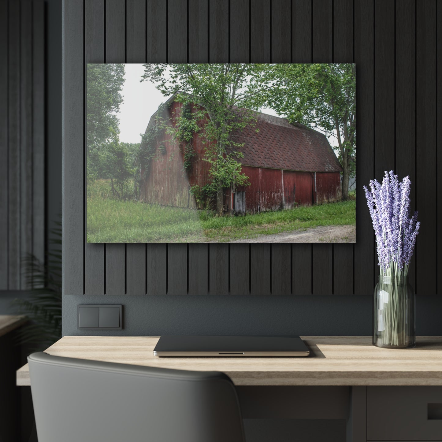U R There Photography West Murphy Lake Red Rustic Farmhouse Acrylic Wall Print