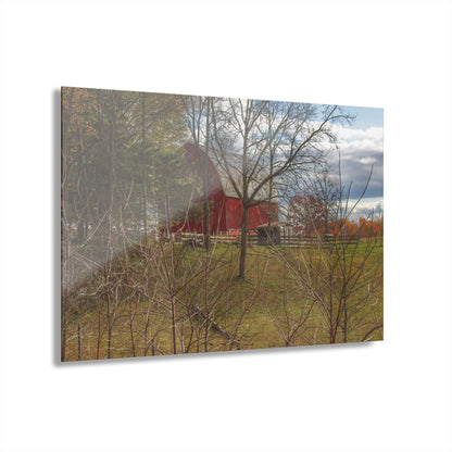 U R There Photography Laur Road Hidden Red Rustic Farmhouse Acrylic Wall Print