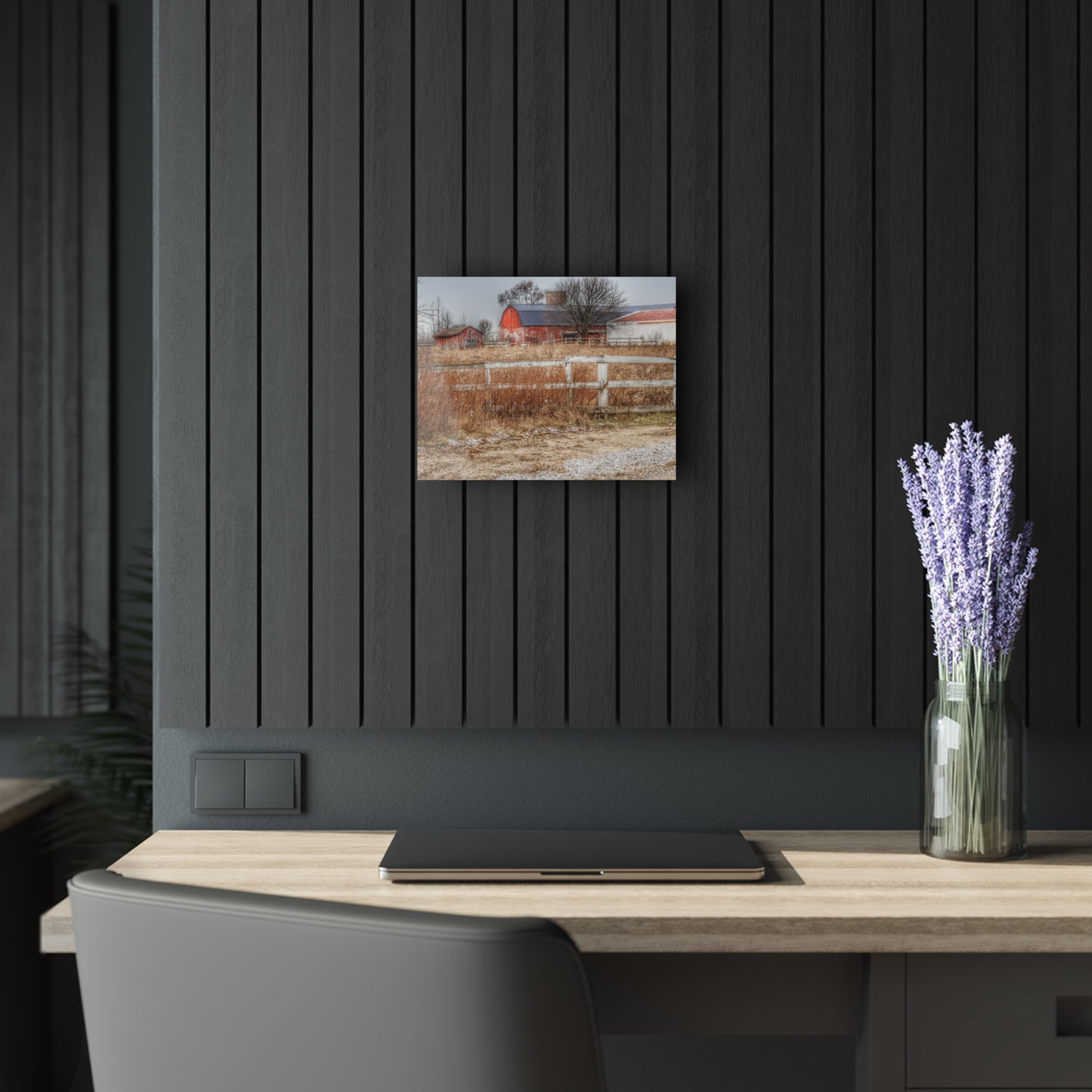 U R There Photography Mound Road Reds Rustic Farmhouse Acrylic Wall Print