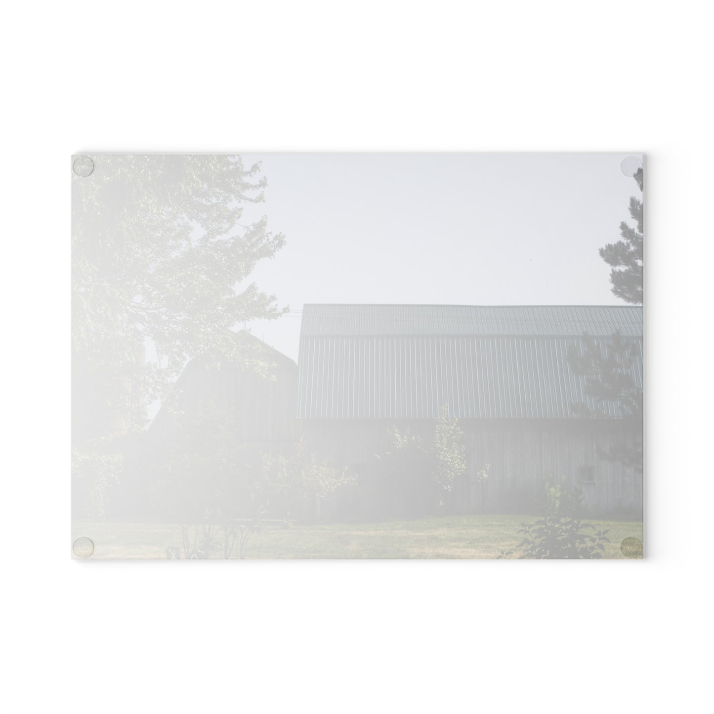 U R There Photography Bordman Road Greys Rustic Farmhouse Tempered-Glass Cutting Board
