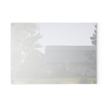 U R There Photography Bordman Road Greys Rustic Farmhouse Tempered-Glass Cutting Board