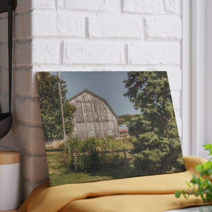 U R There Photography Roadside Grey of Vassar Rustic Farmhouse Tempered-Glass Cutting Board
