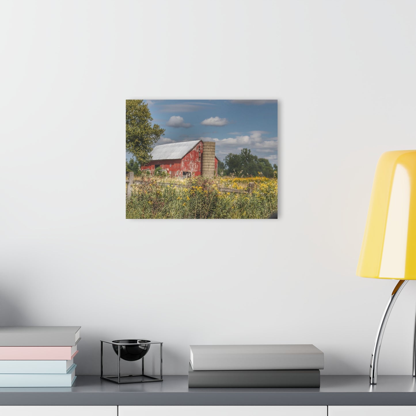 U R There Photography Nettney Road Red Rustic Farmhouse Acrylic Wall Print