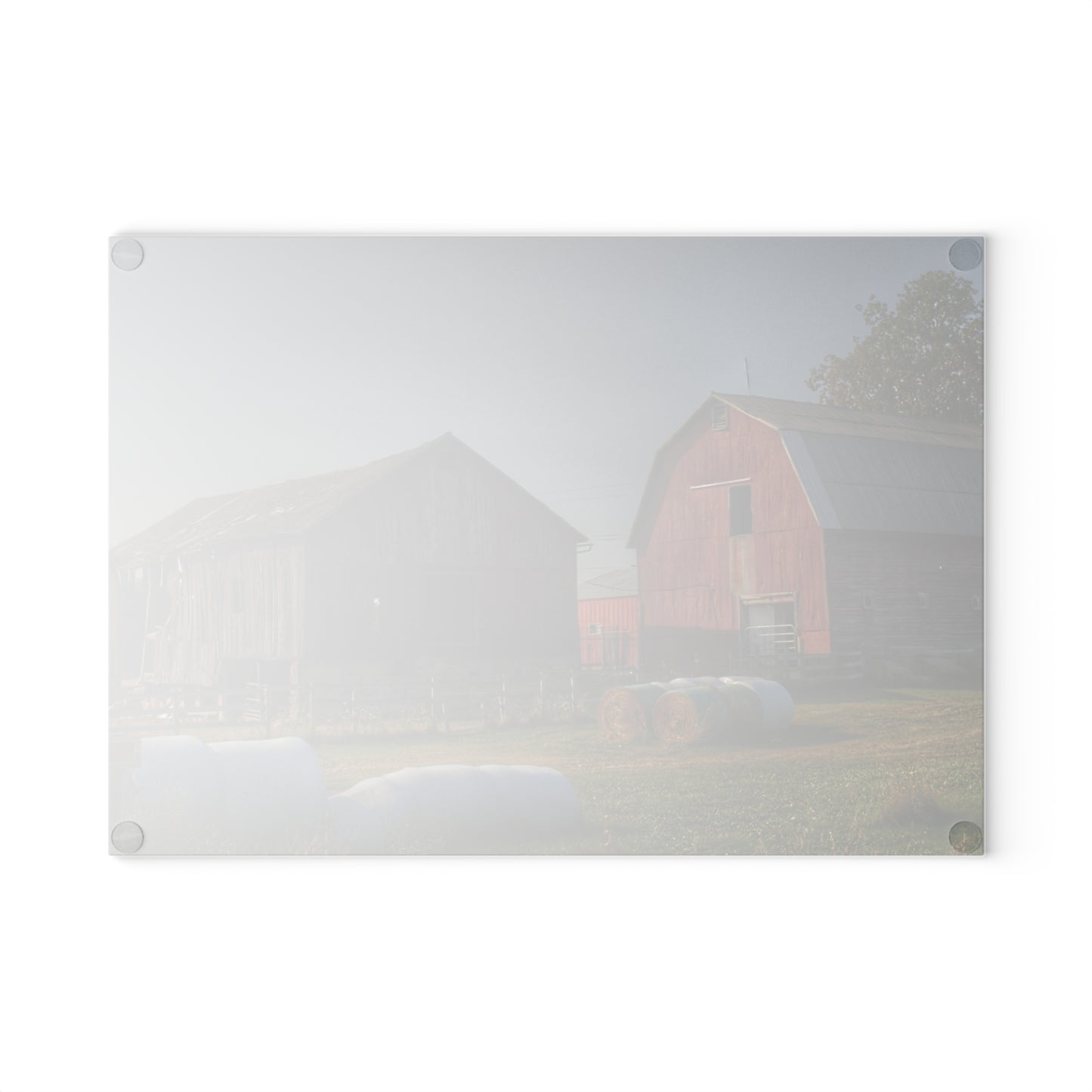 U R There Photography Irish Road Old Reds I Rustic Farmhouse Tempered-Glass Cutting Board