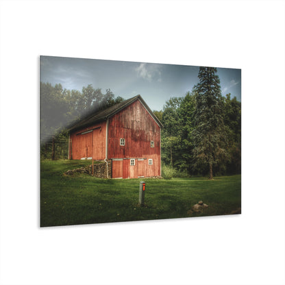 U R There Photography Buckhorn Lake Road Red Rustic Farmhouse Acrylic Wall Print