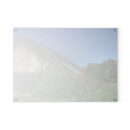 U R There Photography Grey Shack of Millington Rustic Farmhouse Tempered-Glass Cutting Board