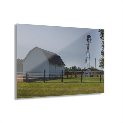 U R There Photography M-90 White and Windmill II Rustic Farmhouse Acrylic Wall Print
