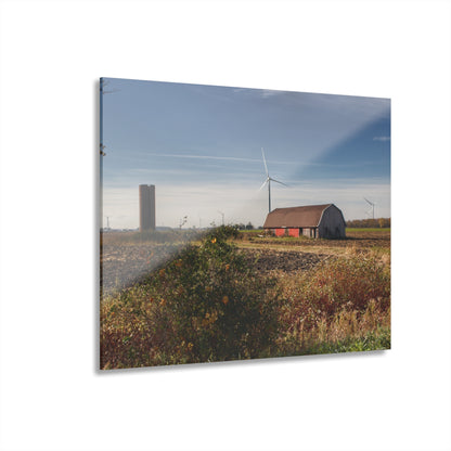 U R There Photography Darbee Red and Silo Rustic Farmhouse Acrylic Wall Print