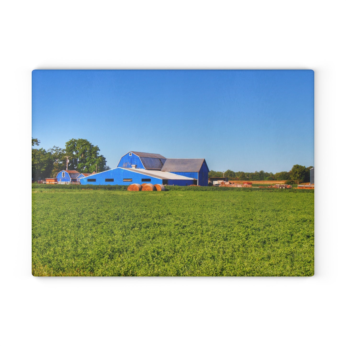 U R There Photography Kidder Road Blues II Rustic Farmhouse Tempered-Glass Cutting Board