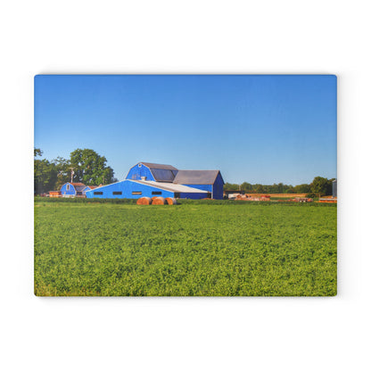 U R There Photography Kidder Road Blues II Rustic Farmhouse Tempered-Glass Cutting Board