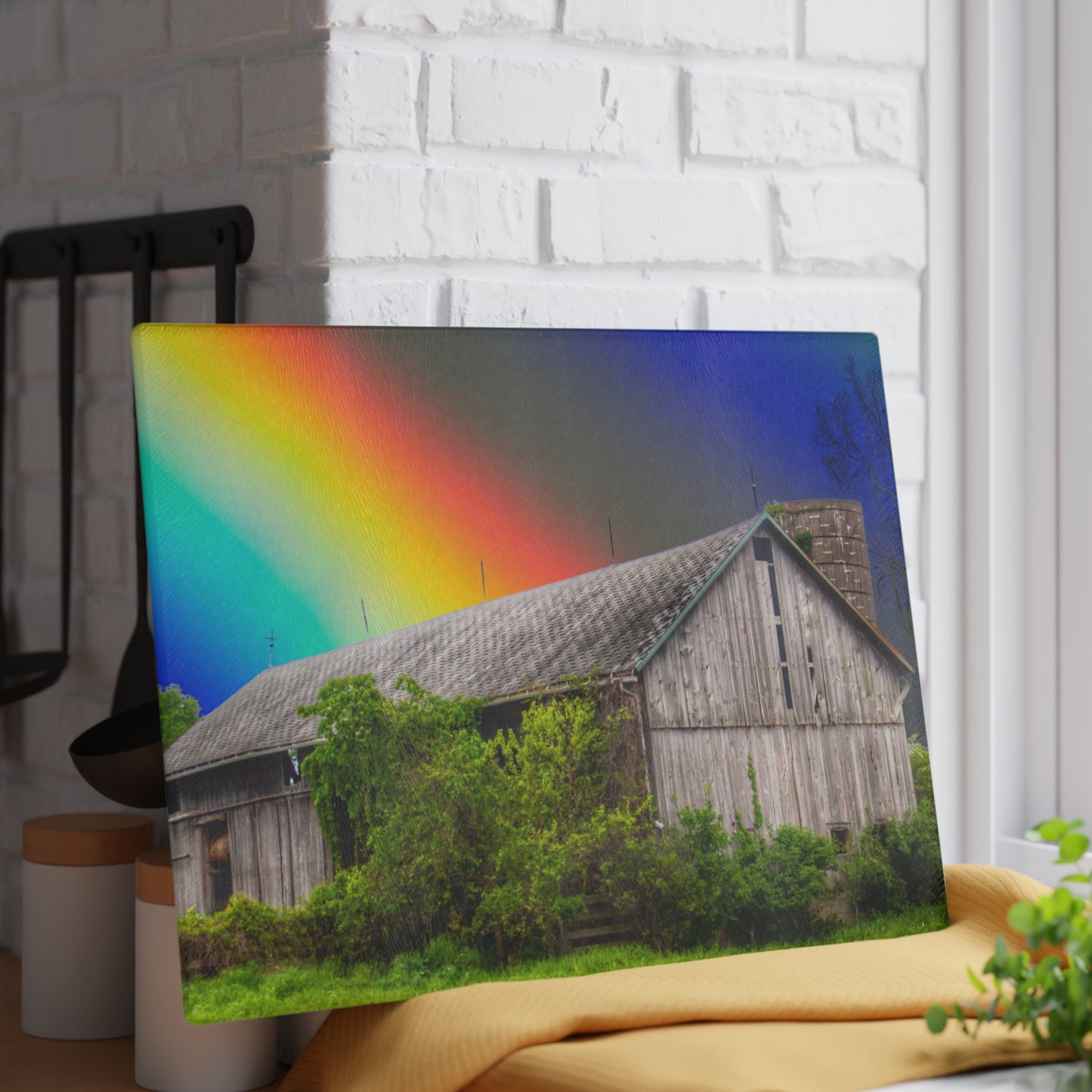 U R There Photography Wilder Road Wonderment Rustic Farmhouse Tempered-Glass Cutting Board