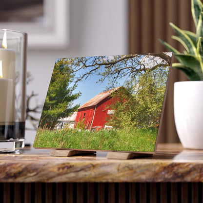 U R There Photography Bronson Lake Road Barn at the Bend Rustic Farmhouse Decorative Ceramic Tile 6" × 8" Matte