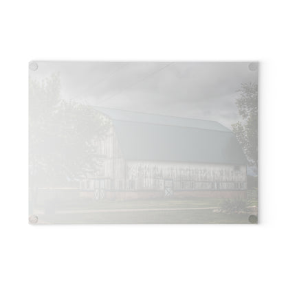 U R There Photography Bristol Road White II Rustic Farmhouse Tempered-Glass Cutting Board