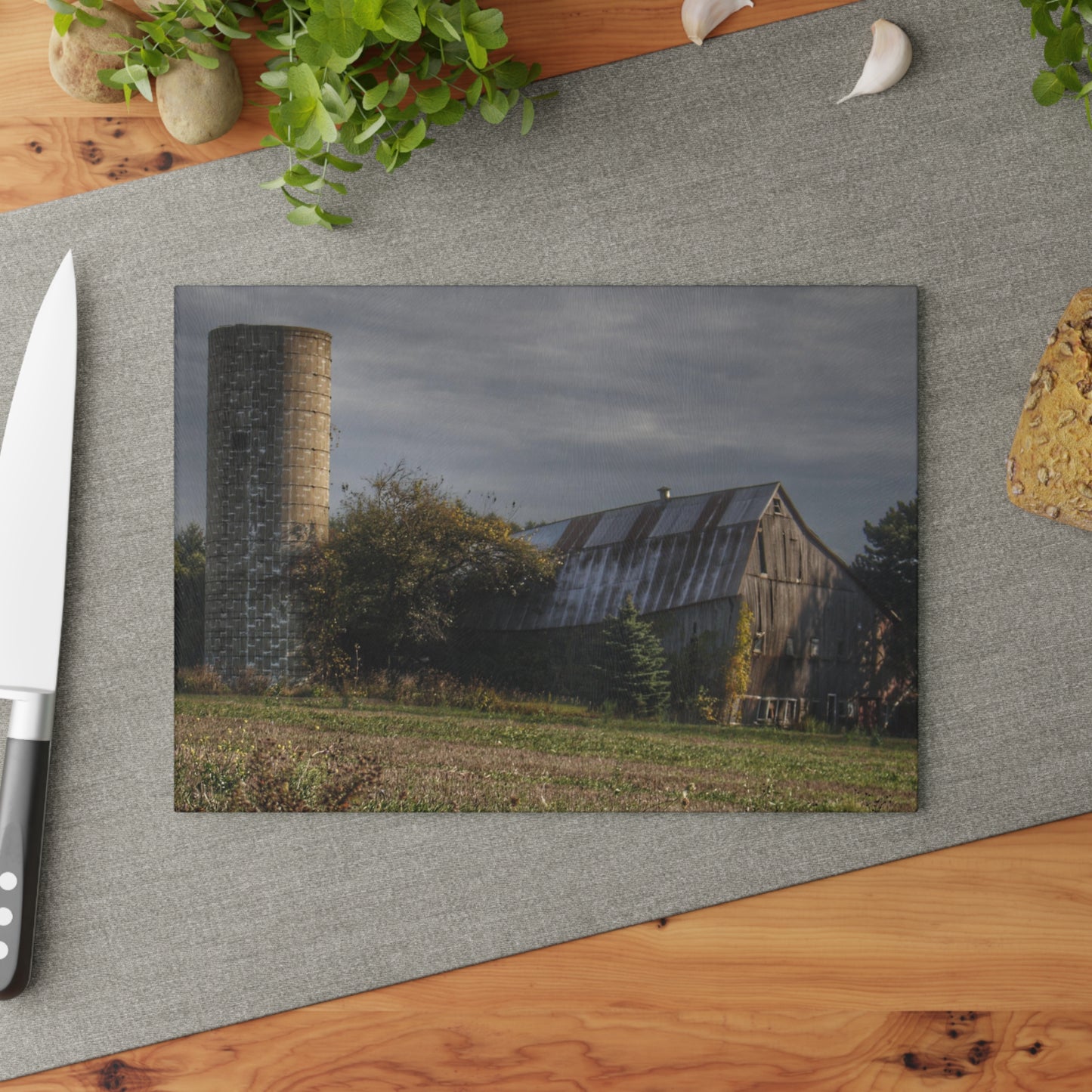 U R There Photography Collapsing in Croswell Rustic Farmhouse Tempered-Glass Cutting Board