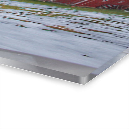 U R There Photography Holmes Road Red II Rustic Farmhouse Acrylic Wall Print 14 "x 11"