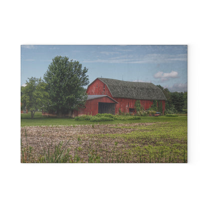 U R There Photography Murphy Lake Road Reds Rustic Farmhouse Tempered-Glass Cutting Board