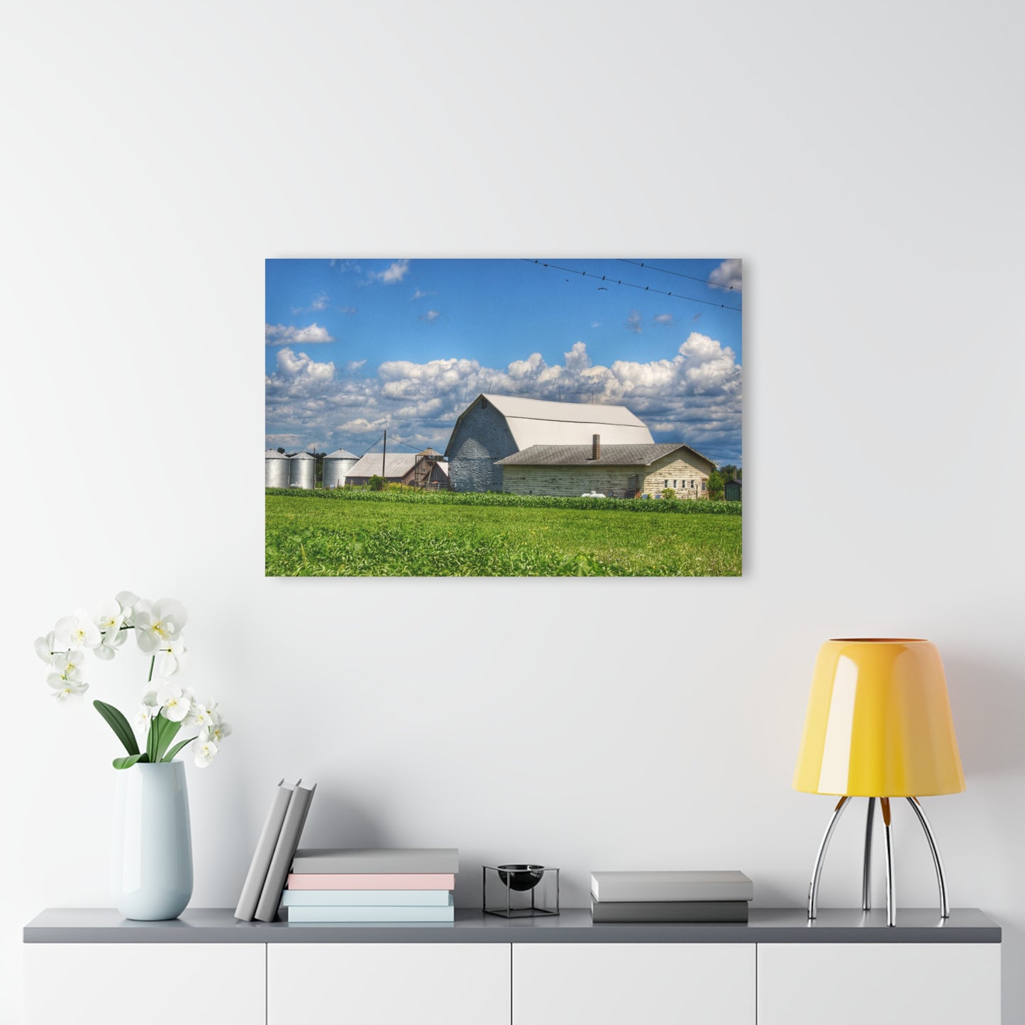 U R There Photography Lake Road Whites Rustic Farmhouse Acrylic Wall Print