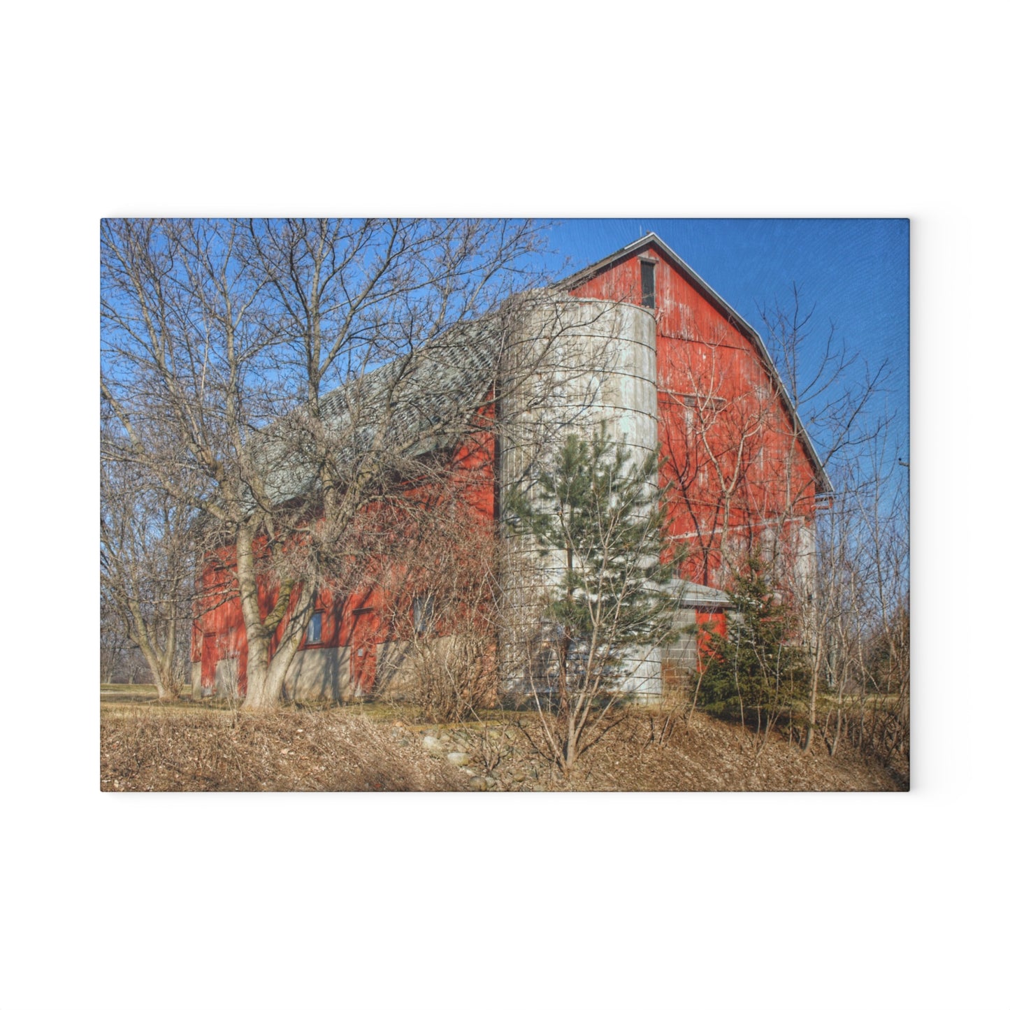 U R There Photography Van Dyke Red I Rustic Farmhouse Tempered-Glass Cutting Board