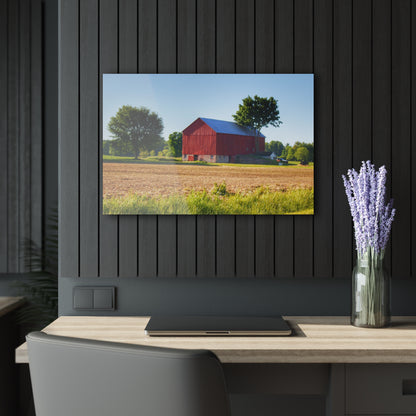 U R There Photography Morris Road Red Rustic Farmhouse Acrylic Wall Print