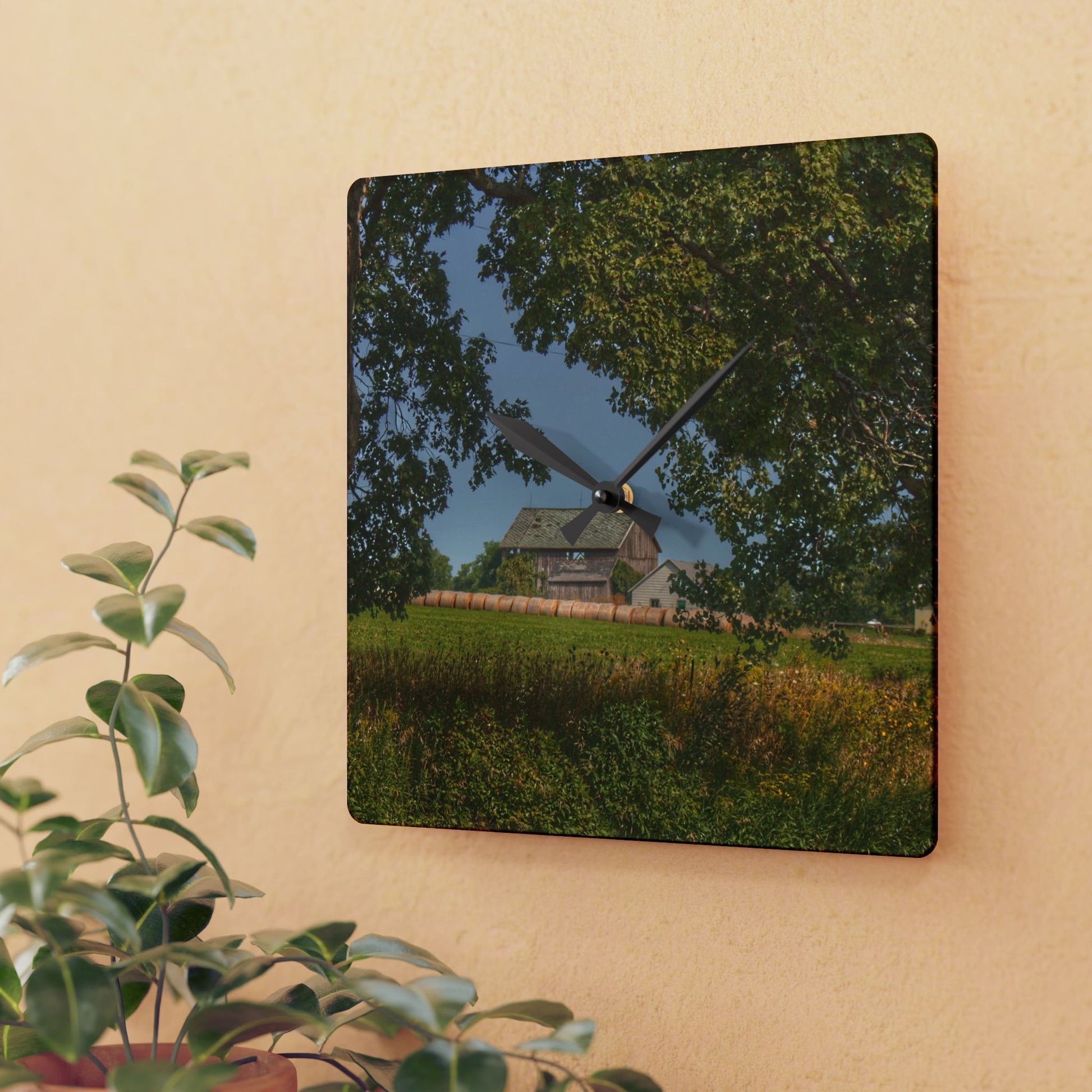 Rustic Farmhouse Wall Clock featuring Treasure Road Hay Barn