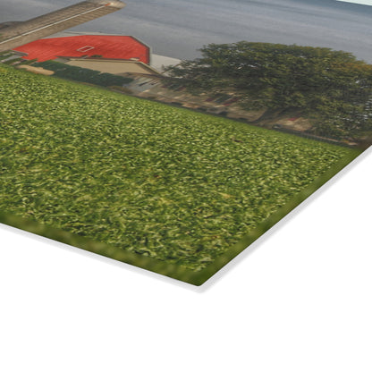 U R There Photography Richardson Road Farm Rustic Farmhouse Tempered-Glass Cutting Board