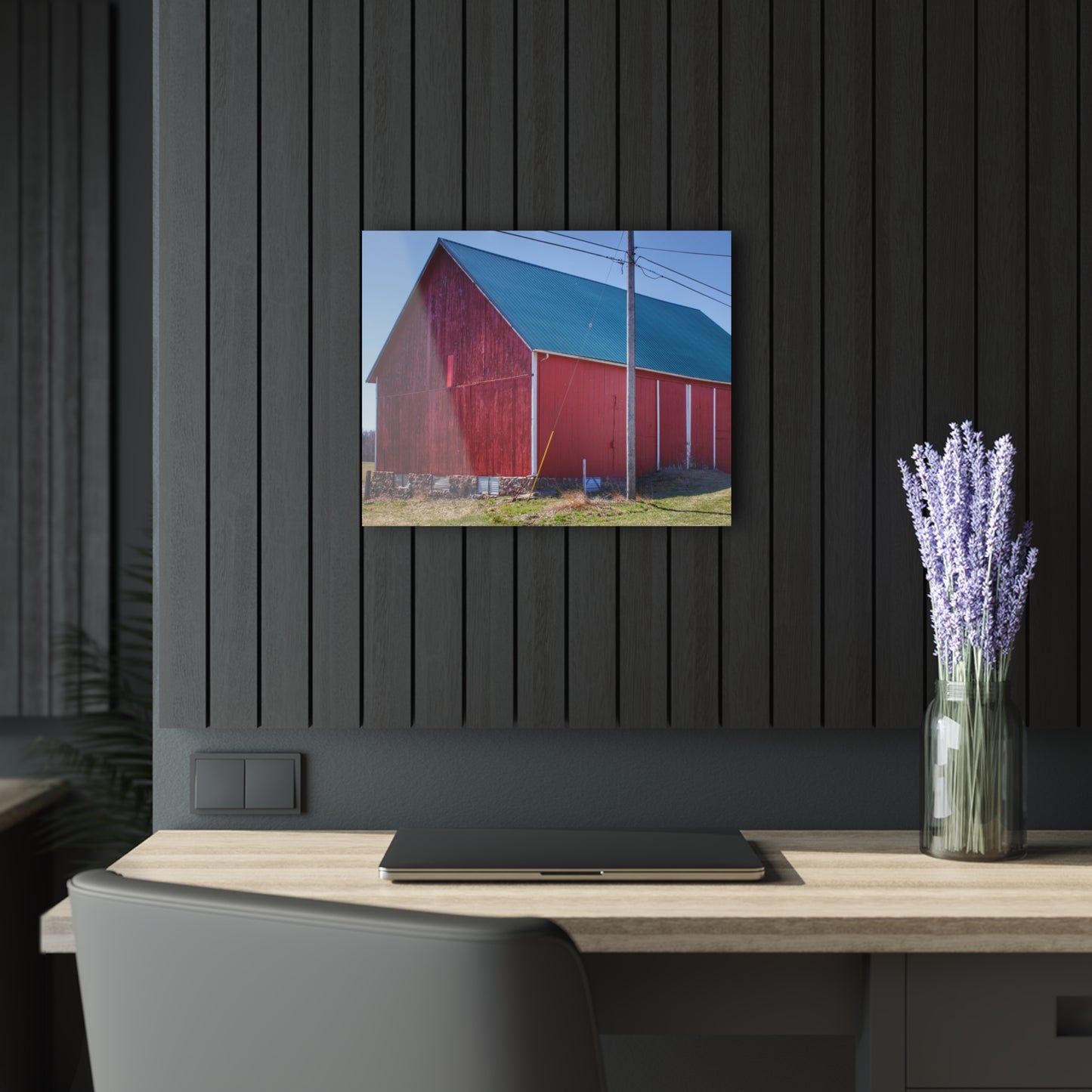 U R There Photography Imlay City Road Red II Rustic Farmhouse Acrylic Wall Print